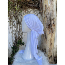 Turkish Cotton Textured Solid Pretied w/ Long Tails - White-pretieds-The Little Tichel Lady