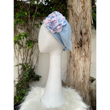 Embellished Cotton Beret - Medium/Large, Sky Blue-Beret-The Little Tichel Lady