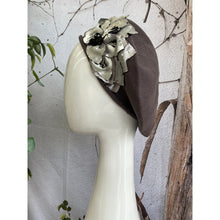 Embellished Cotton Beret - Medium/Large, Gray Flowers-Beret-The Little Tichel Lady