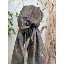 Foiled Pretied, Long Tails w/ VELVET HEADBAND - Gray/Multi Abstract-pretieds-The Little Tichel Lady