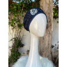 Embellished Hat - Size #1 Navy/Silver Design-Hat-The Little Tichel Lady