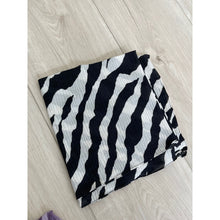 Waffled Zebra Print Turkish Cotton Squares - White/Black-Squares-The Little Tichel Lady