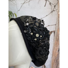Embellished Cotton Beret - Medium/Large, Black/Black-Beret-The Little Tichel Lady