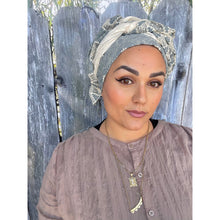 Israeli Luxe Embroidered Headwrap - Blue-Long Wrap-The Little Tichel Lady