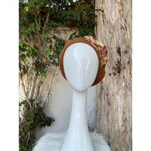 Embellished Cotton Beret - Medium/Large, Saddle Vintage Flowers-Beret-The Little Tichel Lady