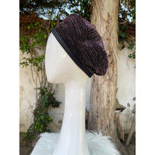 Embellished Hat - Size #1 Black/Plum Shimmer-Hat-The Little Tichel Lady