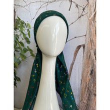 Foiled Pretied, Long Tails w/ VELVET HEADBAND - Green/Multi Anchors-pretieds-The Little Tichel Lady
