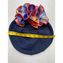 Embellished Cotton French Beret - Navy Bow-Berets/ Snoods-The Little Tichel Lady