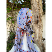 Turkish Cotton Textured Pretied Tichel - Paint Splatter Gray-pretieds-The Little Tichel Lady
