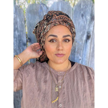 Israeli Empress Print Headwrap - Black-Long Wrap-The Little Tichel Lady