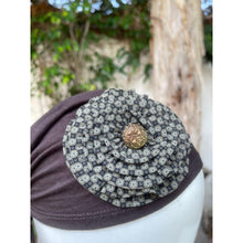 Embellished Pretied Headscarf w/ Shorter Tails - Brown-pretieds-The Little Tichel Lady