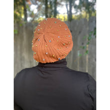 Studded Ribbed Beret - Rust-Berets/ Snoods-The Little Tichel Lady
