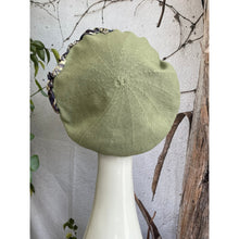 Embellished Cotton Beret - Medium/Large, Light Olive-Beret-The Little Tichel Lady