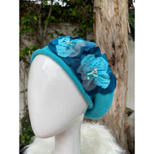 Embellished Cotton Beret - Medium/Large, Turquoise-Beret-The Little Tichel Lady