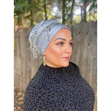 Exquisite Sequins & Satin Long Wrap - Silver-Long Wrap-The Little Tichel Lady