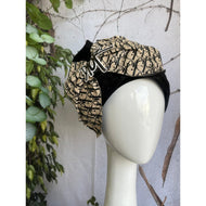 Elegant Headcover - Black w/ Neutral Bow Designer-Specialty Items-The Little Tichel Lady