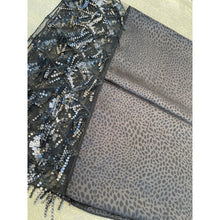 Exquisite Sequins & Satin Long Wrap - Black/Silver-Long Wrap-The Little Tichel Lady