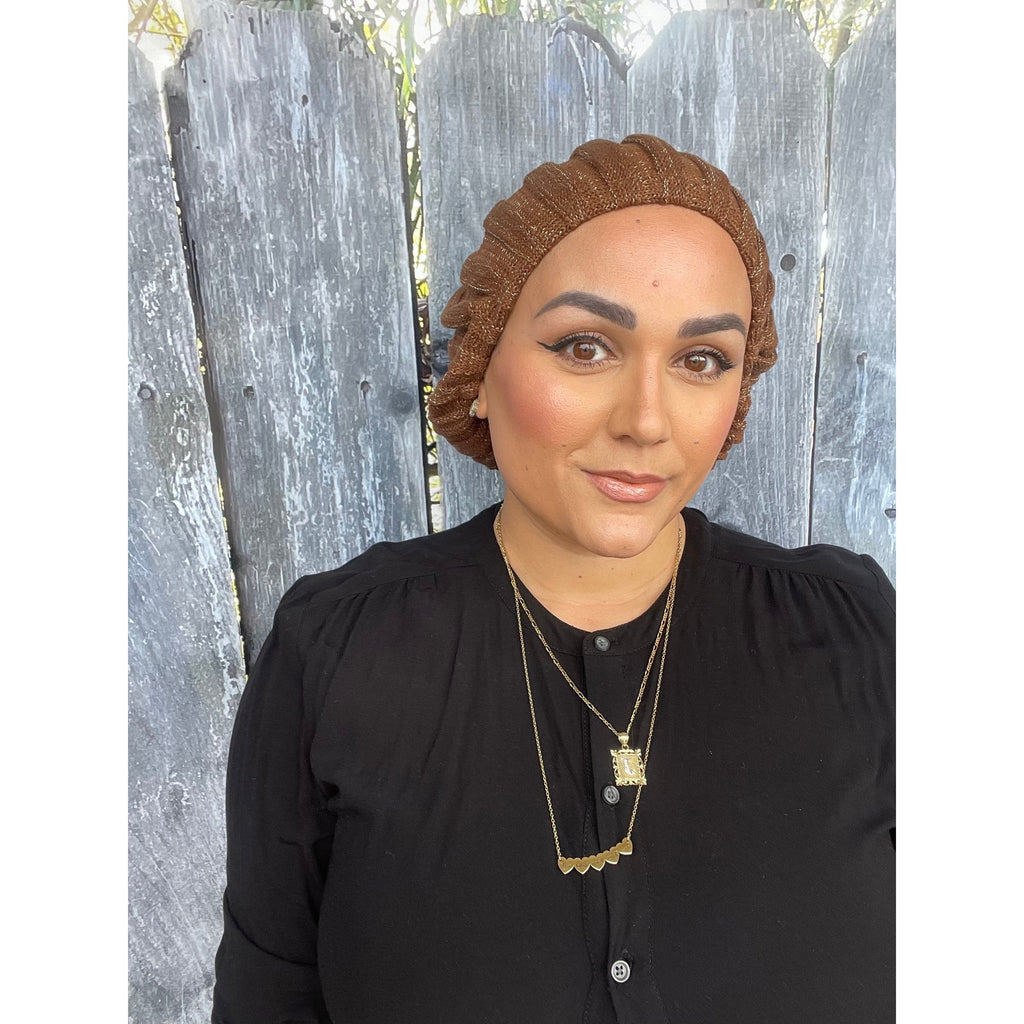 Ribbed Cotton Lurex Berets – The Little Tichel Lady display picture 2