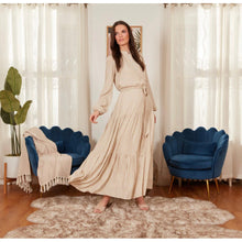 Esther Maxi Dress - Ivory Print-dress-The Little Tichel Lady
