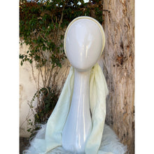 Turkish Cotton Textured Pretied w/ Long Tails - White w/ Yellow-pretieds-The Little Tichel Lady