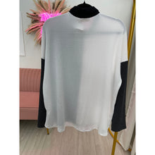 Color Block Top - Black/White S-3X-Tops-The Little Tichel Lady