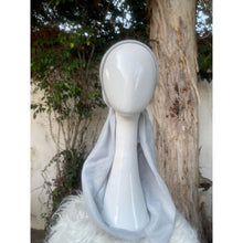 Turkish Cotton Metallic Solid Pretied w/ Long Tails - Pale Gray/Silver-pretieds-The Little Tichel Lady