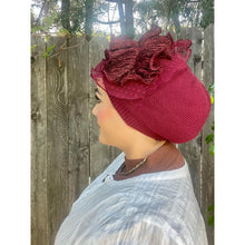 Embellished Cotton French Beret - Burgundy-Berets/ Snoods-The Little Tichel Lady