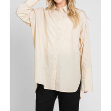 Oversized Cotton Blouse - Latte-Tops-The Little Tichel Lady