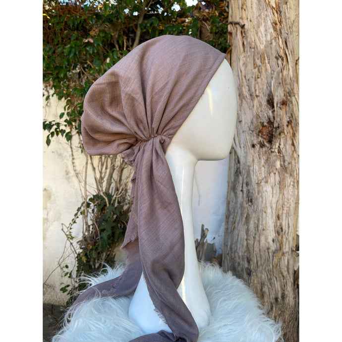 Turkish Cotton Textured Pretied w/ Long Tails - Taupe-pretieds-The Little Tichel Lady