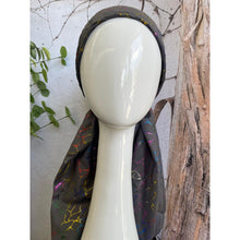 Foiled Pretied, Long Tails w/ VELVET HEADBAND - Gray/Multi Abstract-pretieds-The Little Tichel Lady