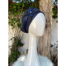 Embellished Hat - Size #2 Navy Texture Design-Hat-The Little Tichel Lady