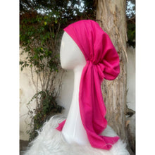 Turkish Cotton Metallic Solid Pretied w/ Long Tails - Hot Pink-pretieds-The Little Tichel Lady