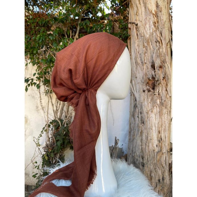 Turkish Cotton Textured Pretied w/ Long Tails - Gingerbread-pretieds-The Little Tichel Lady