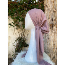 Turkish Cotton Textured Pretied w/ Long Tails - Mauve-pretieds-The Little Tichel Lady