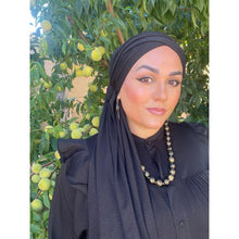 Black Shimmer Headwrap-Long Wrap-The Little Tichel Lady