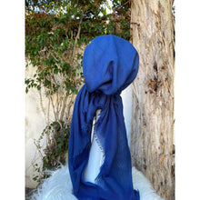 Turkish Cotton Textured Pretied w/ Long Tails - Blue-pretieds-The Little Tichel Lady