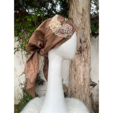 Embellished Cotton Triangle - Soft Brown Floral-Triangle-The Little Tichel Lady