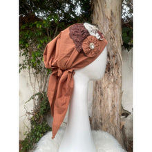 Embellished Cotton Triangle - Rust Floral-Triangle-The Little Tichel Lady