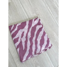 Waffled Zebra Print Turkish Cotton Squares - Pink/Mauve-Squares-The Little Tichel Lady