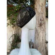 Embellished Hat - Size #1 Gold/Black Sequins Flower-Hat-The Little Tichel Lady