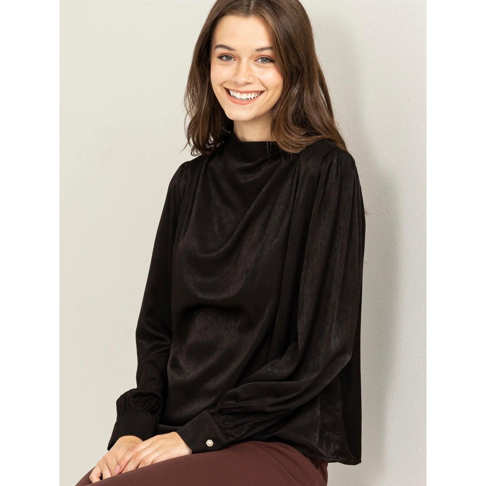 Gathered Shoulder Detail Top – The Little Tichel Lady