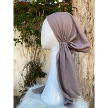 Turkish Cotton Textured Pretied w/ Long Tails - Taupe-pretieds-The Little Tichel Lady
