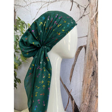 Foiled Pretied, Long Tails w/ VELVET HEADBAND - Green/Multi Anchors-pretieds-The Little Tichel Lady