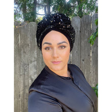 Yeela's Black Sequins/Velvet Set (tie)-Specialty Items-The Little Tichel Lady