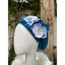 Embellished Cotton Beret - Medium/Large, Blue-Beret-The Little Tichel Lady