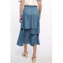 Chambray Tiered Skirt - Denim-skirt-The Little Tichel Lady