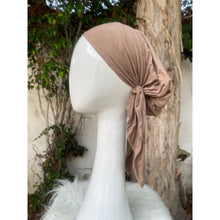 Embellished Pretied Headscarf w/ Shorter Tails - Neutral Lace-pretieds-The Little Tichel Lady