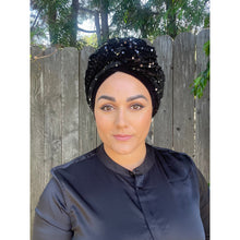 Yeela's Black Sequins/Velvet Set (tie)-Specialty Items-The Little Tichel Lady