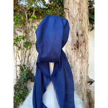 Turkish Cotton Metallic Solid Pretied w/ Long Tails - Denim Blue-pretieds-The Little Tichel Lady