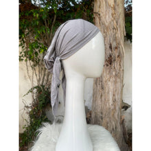 Stretchy Print Pretied Headcover -Gray/White Print-pretieds-The Little Tichel Lady